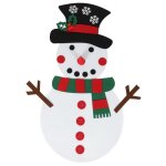 Jar bonhomme de neige de nol en feutre bricolage jeux de tenture pour enfant charpe rouge vert(charpe ...