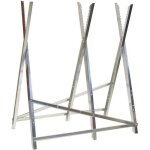 Jardin pratique chevalet de trononnage bches en mtal ct300 - 3 trteaux - l76 x h77 cm
