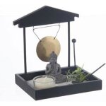 Jardin zen avec gong devika 15x12cm bois - atmosphera createur dinterieur