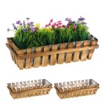 Relaxdays jardini�res lot de 3 bois aspect lattes rebord de fen�tre et balcon hxlxp 12 x 45 x 195 cm ...