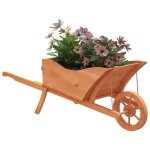 Jardinire brouette 128x455x43 cm bois de sapin massif