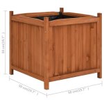 Jardinires carres en bois de sapin kimiss - lot de 2 - 50x50x50 cm - rsistantes aux intempries