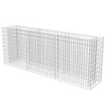 Vidaxl lit surlev  gabion acier galvanis argent 270x50x100 cm jardinire 143562