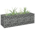 Jardinire  gabion pot de fleurs bac  fleursacier galvanis 90x30x30 cm