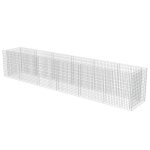 Vidaxl lit sur�lev� � gabion acier galvanis� argent� 540x90x100 cm jardini�re 143554