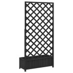 Jardini�re - mothinessto - dx1219 - bois massif de sapin - treillis noir - 90x35x180 cm