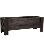 Jardini�re sur pieds - outsunny - bac � fleurs inserts dirrigation inclus bois massif trait� - sapin ...