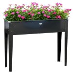 Outsunny - jardini�re sur pieds - acier galvanis� - 100x30x80cm - noir