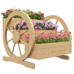 Outsunny - jardini�re - bois de sapin - 62x61x57cm - bois naturel