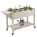 Outsunny - jardinire sur pied - bois de sapin - 123x54x87cm - bois naturel