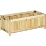 Jardini�re sur pieds - outsunny - pliable bac � fleurs corps aspect lattes bois sapin - bois - 70x30x25cm ...