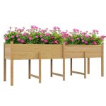 Jardini�re outsunny bois de sapin 225x55x80cm bois naturel