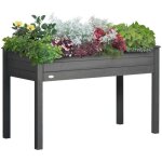 Jardini�re sur pieds - outsunny - potager inserts dirrigation feutre drainage bois massif - sapin - 122x56x76c ...