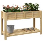 Jardini�re outsunny bois de sapin 115x46x75cm bois naturel