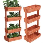 Jardinire sur pieds jardinire terrasse bois sureleve extrieur intrieur pour balcon hauteur 140cm ...
