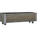 Outsunny - jardini�re en bois - bois de sapin - 96x30. 6x30cm - gris