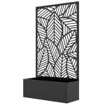 Jardini�re avec treillis design - bac � fleurs - dim. 61l x 23l x 113h cm - fixation murale possible ...