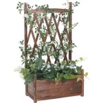 Jardinire treillis extrieure bois bac  fleurs potager rectangulaire grande taille pour jardin balcon ...