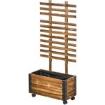 Outsunny - jardinière avec treillis - bois de pin - 65x31x147cm - marron Outsunny - jardinière avec treillis - bois de pin - 65x31x147cm - marron