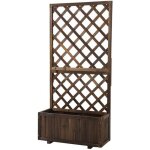 Outsunny - jardinière avec treillis - bois de sapin - 72. 5x31. 5x149. 5cm - marron Outsunny - jardinière avec treillis - bois de sapin - 72. 5x31. 5x149. 5cm - marron