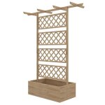 Outsunny - jardinière avec treillis - bois de sapin - 160x55x183cm - effet bois naturel Outsunny - jardinière avec treillis - bois de sapin - 160x55x183cm - effet bois naturel