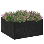 Vidaxl jardini�re noir 80x80x40 cm r�sine tress�e