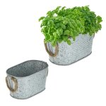 Relaxdays jardinière en zinc lot de 2 design martelé décoration anses jute deux tailles différentes argenté ... Relaxdays jardinière en zinc lot de 2 design martelé décoration anses jute deux tailles différentes argenté ...