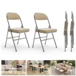 Jaune 2pcs chaises pliantes en cuir synth�tique portable et pliable 41x40x80cm multi - usage pour cuisine ...