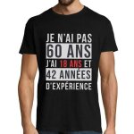 T - shirt homme - ide cadeau - anniversaire - message humoristique - couleur noir - coupe regular