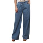 Jeans ample avec �lastique et liens de serrage � la taille. dot� de deux poches lat�rales et deux � larri�re. ...