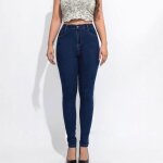 Jean bleu pour femmes jean skinny taille haute élastique Jean bleu pour femmes jean skinny taille haute élastique