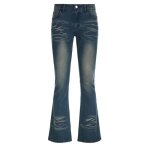 Jean bootcut femme jean stretch taille haute bleu