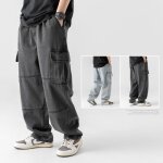 Jean cargo jean droit jean à double poche printemps nouveau pantalon salopette rétro vieux délavé jeunes ... Jean cargo jean droit jean à double poche printemps nouveau pantalon salopette rétro vieux délavé jeunes ...