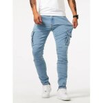 Jeans cargo homme - insfity - coupe slim - multi - poches - bleu clair Jeans cargo homme - insfity - coupe slim - multi - poches - bleu clair