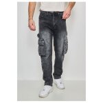 Jeans cargo gris homme