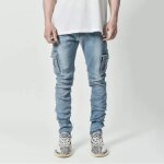 Jeans cargo jeans skinny pour hommes pantalon crayon slim multi - poches pour jeune homme Jeans cargo jeans skinny pour hommes pantalon crayon slim multi - poches pour jeune homme