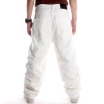 Jean de danse de rue baggy pour homme grande taille 30 - 46 pantalon en denim style hip hop blanc Jean de danse de rue baggy pour homme grande taille 30 - 46 pantalon en denim style hip hop blanc