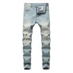 Jean dchir homme - fondupin - jean droit - bleu - ajust - taille standard