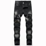Jeans dchirs slim droit 5 poches insfity - noir