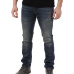 Jean droit bleu dlav homme teddy smith - coupe droite - 5 poches - passants de ceinture