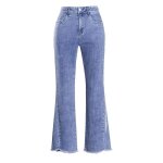 Jean vass femme en jean - insfity - loose - taille haute - 5 poches - dlav