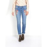 Jean femme en coton river woods - coupe normale avec fleurs de broderie - stretch - 5 poches - lavage ... Jean femme en coton river woods - coupe normale avec fleurs de broderie - stretch - 5 poches - lavage ...
