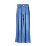 Jeans femme Été bootcut léger taille haute - insfity - bleu clair Jeans femme Été bootcut léger taille haute - insfity - bleu clair