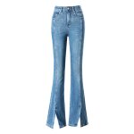 Jeans femme insfity - slim taille haute vas - confortable printemps et - bleu clair