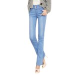 Jeans femme - insfity - taille haute vas slim bootcut stretch - bleu clair