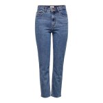 Jeans femme - only - emily life - coupe droite - taille haute - dark blue denim