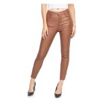Jean femme slim fit enduit / simili cuir skinny taille haute - denim life - marron Jean femme slim fit enduit / simili cuir skinny taille haute - denim life - marron