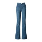 Jeans femme slim stretch en coton taille haute Évasé style vintage décontracté printemps automne - bleu ... Jeans femme slim stretch en coton taille haute Évasé style vintage décontracté printemps automne - bleu ...