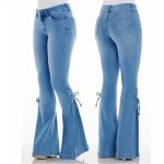 Jeans femmes stretch taille moyenne pantalon - funmoon - slim - bleu foncé - bleu Jeans femmes stretch taille moyenne pantalon - funmoon - slim - bleu foncé - bleu
