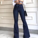 Jean flare lg jeans - taille haute - fr26txe - bleu - femme - boyfriend